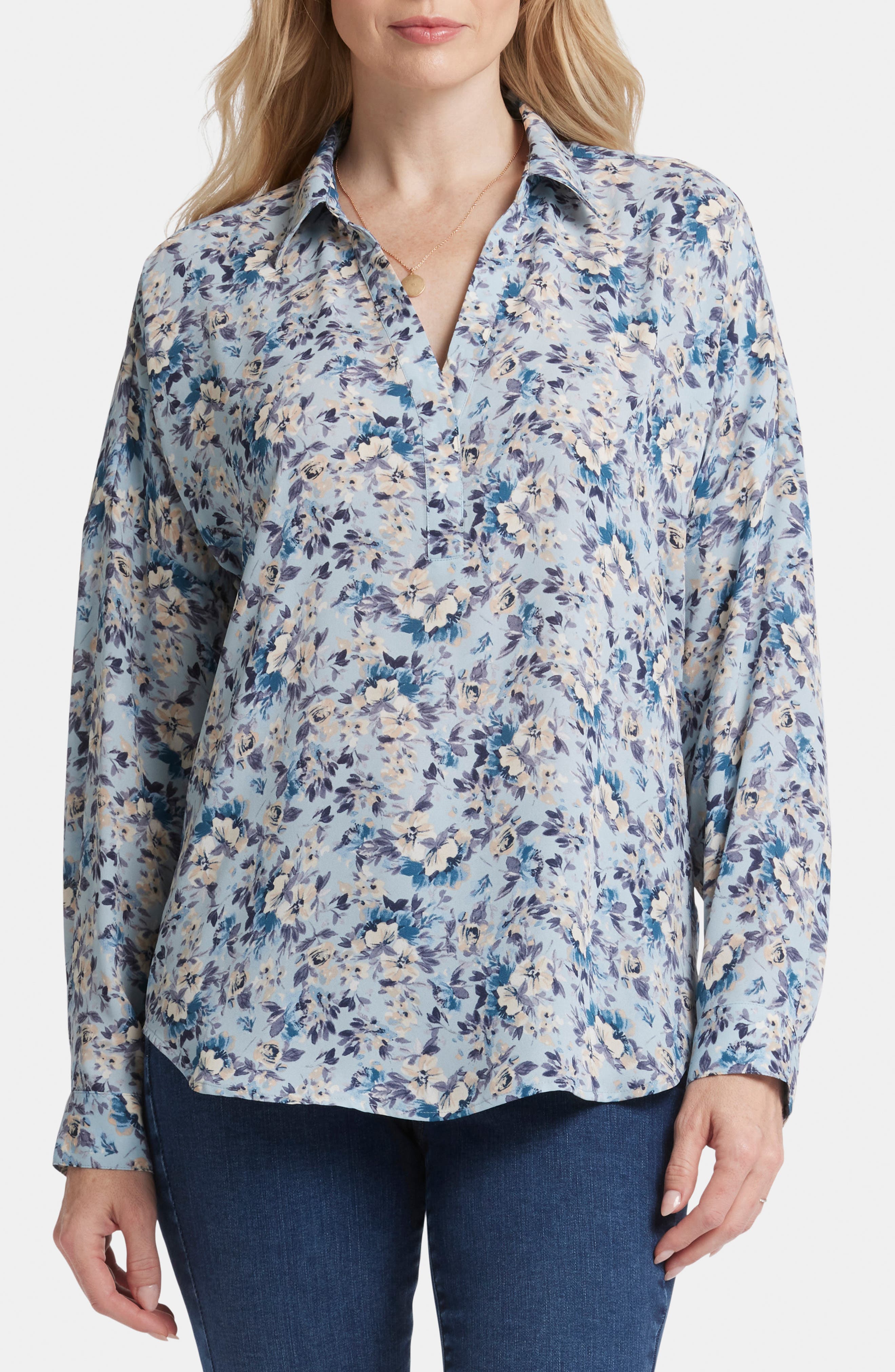 NYDJ Becky Recycled Polyester Georgette Blouse