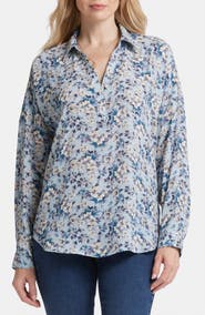 NYDJ Becky Recycled Polyester Georgette Blouse
