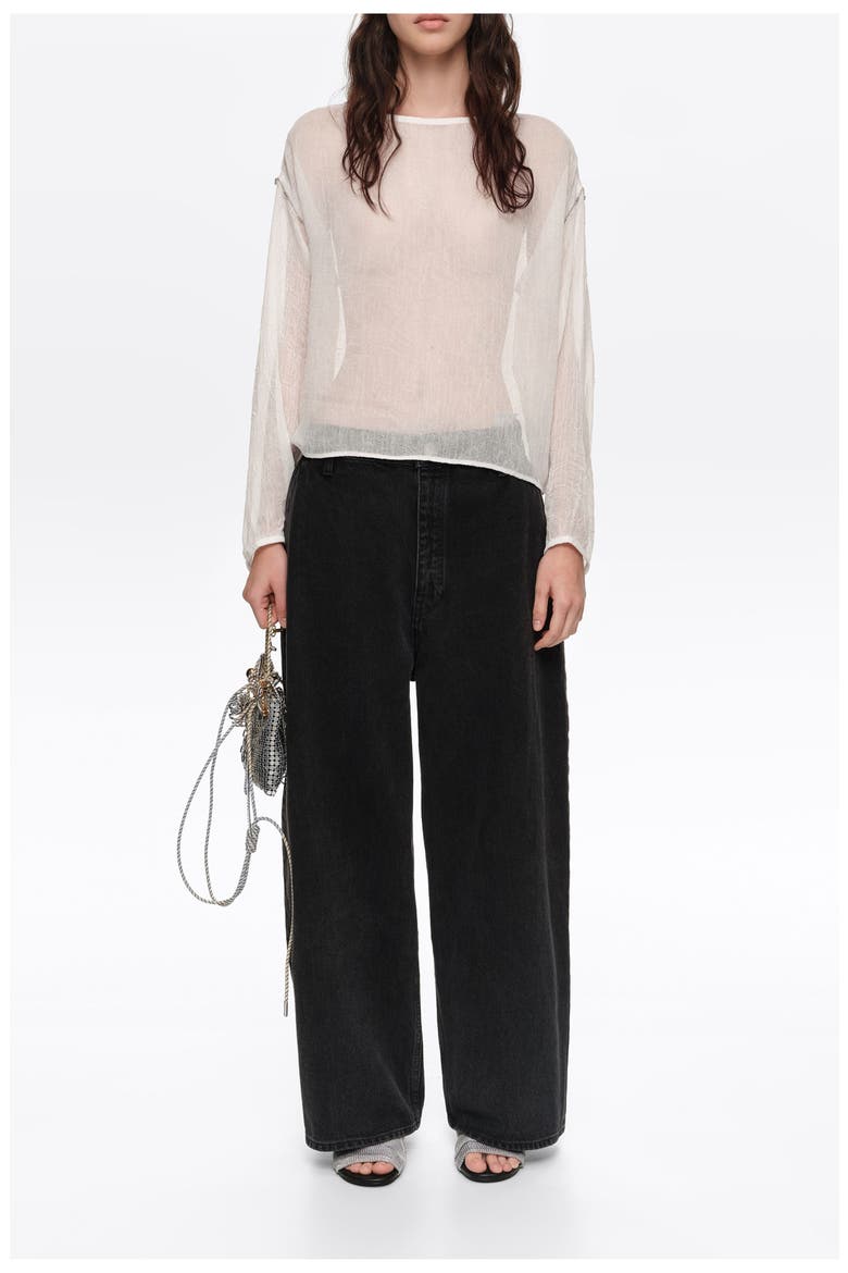 Sweater with Metallic Beads, Main, color, WHITE