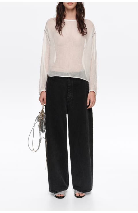Sweater with Metallic Beads