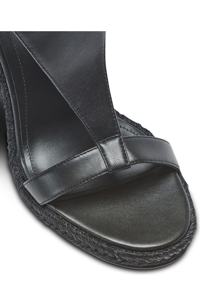 Balmain Anthem wedge lambskin espadrilles, Alternate, color, Black