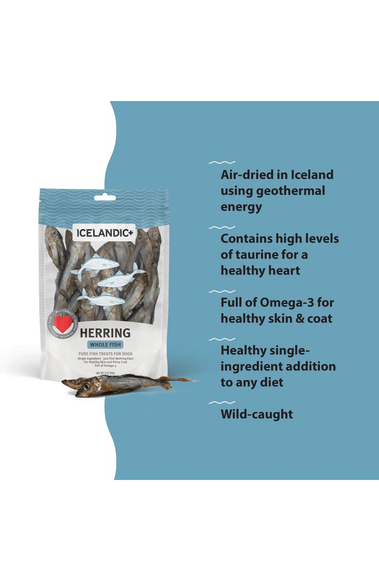 ICELANDIC+ Herring Whole Fish Dog Treat 3oz Bag, Alternate, color, Multicolored