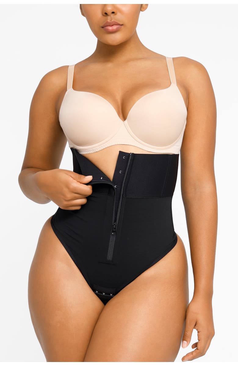 Shapellx High-Rise Body Sculpting Thong, Alternate, color, Onyx Black