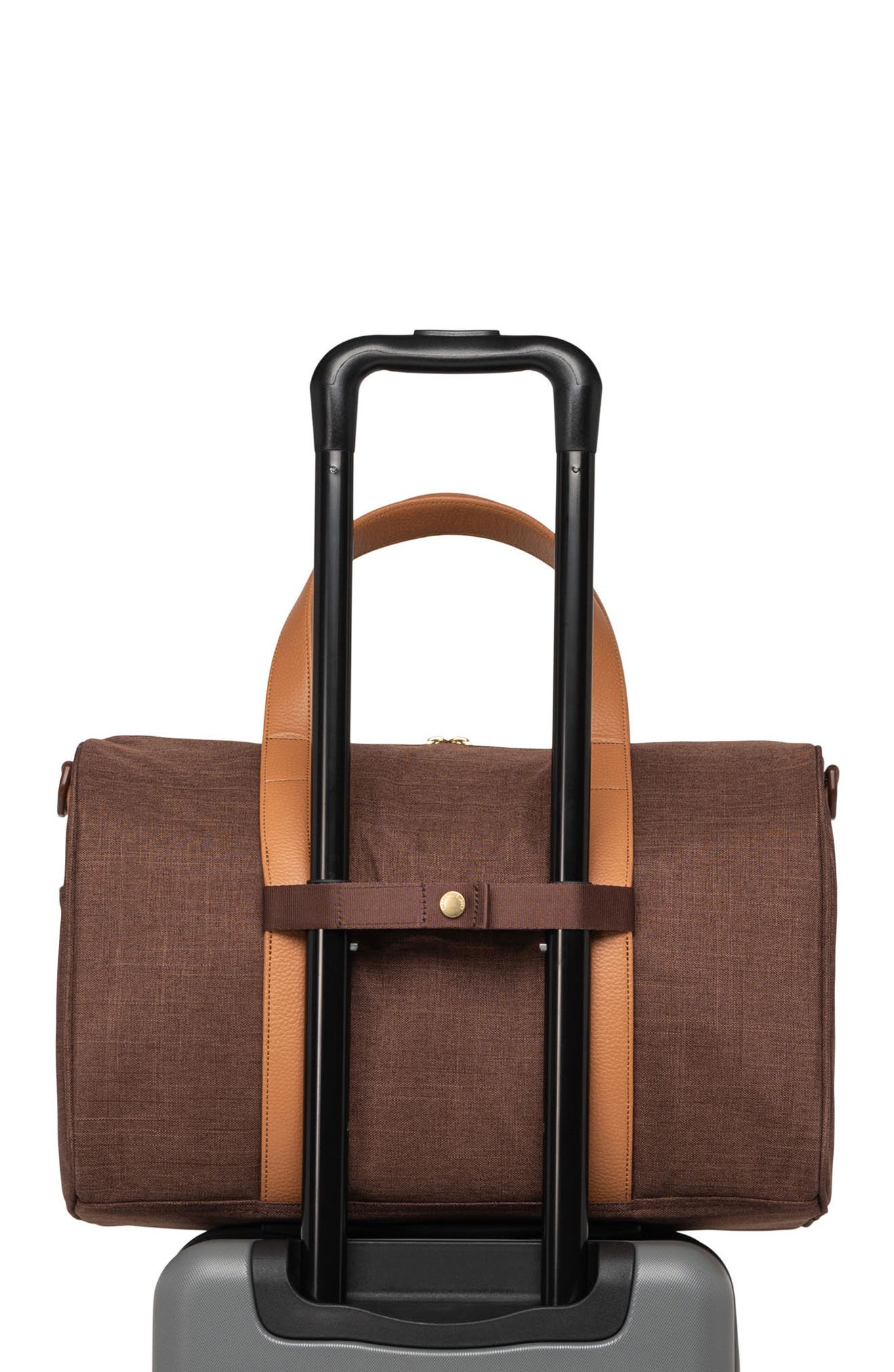 Herschel Supply Co. Novel Recycled Polyester Duffle Bag, Alternate, color, Potting Soil Crosshatch