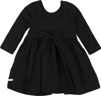 Jet Black Long Sleeve Ruffle Twirl Dress - Sweet Peas Co