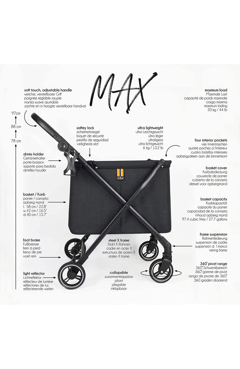 My Duque Personal Shopping Cart, Alternate, color, Black