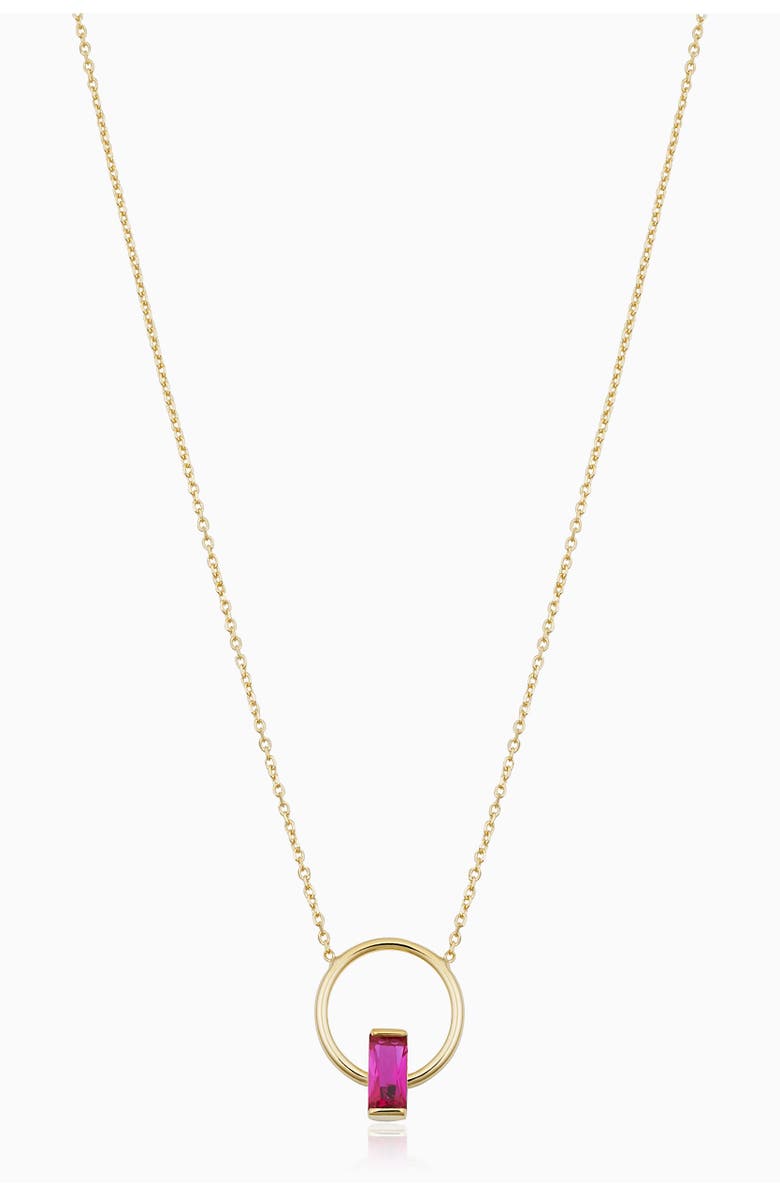 Oradina 14K Gold Bella Pendant Necklace, Main, color, Gold - Ruby Zirconia