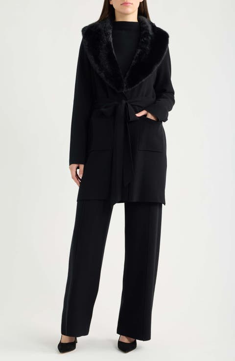 Faux Fur Collar Cardigan