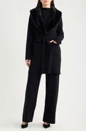 Tahari ASL Faux Fur Collar Cardigan