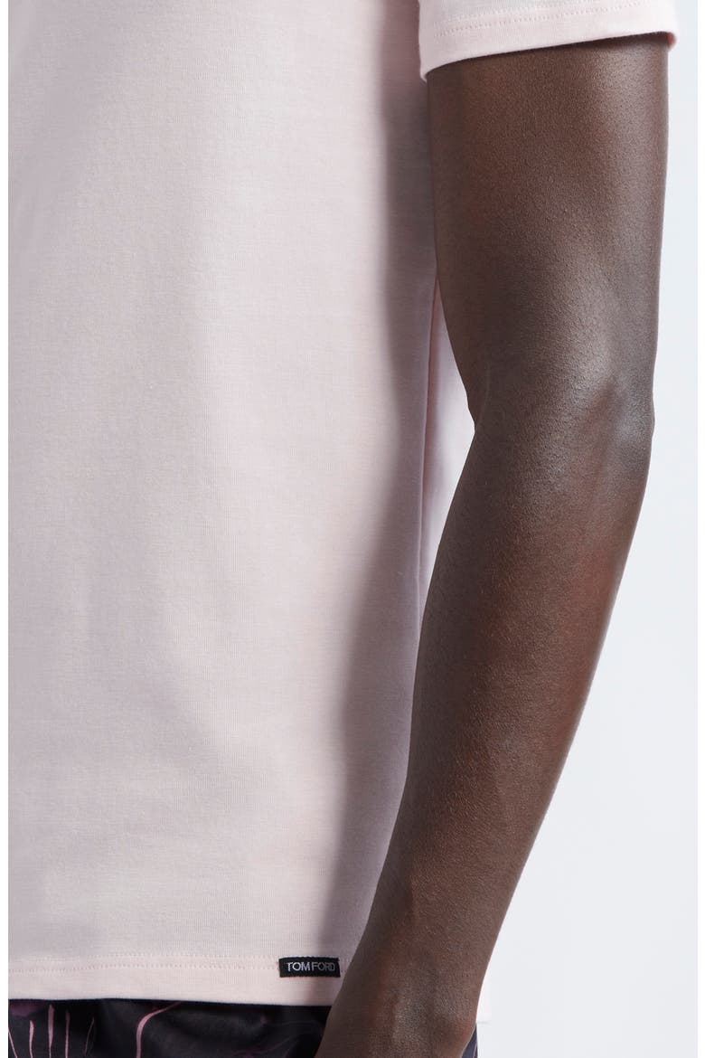 Cotton Jersey Crewneck T-Shirt, Alternate, color, ROSA PASTELLO QUADRO