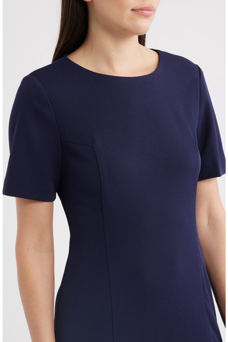 Pleat Detail Short Sleeve Dress, Alternate, color, NAVY