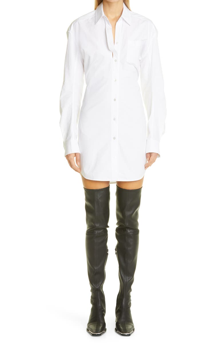 Alexander Wang Tailored Long Sleeve Cotton Button-Up Shirtdress, Main, color,