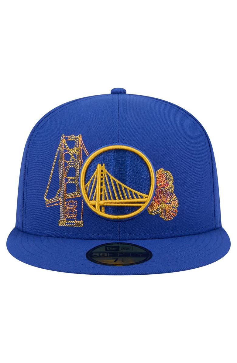 New Era Men's New Era Royal Golden State Warriors State Stitch 59FIFTY Fitted Hat, Alternate, color, Royal