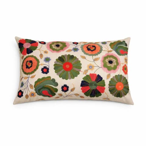 Floral Medley Pillow | Cotton Fabric | Vibrant Design