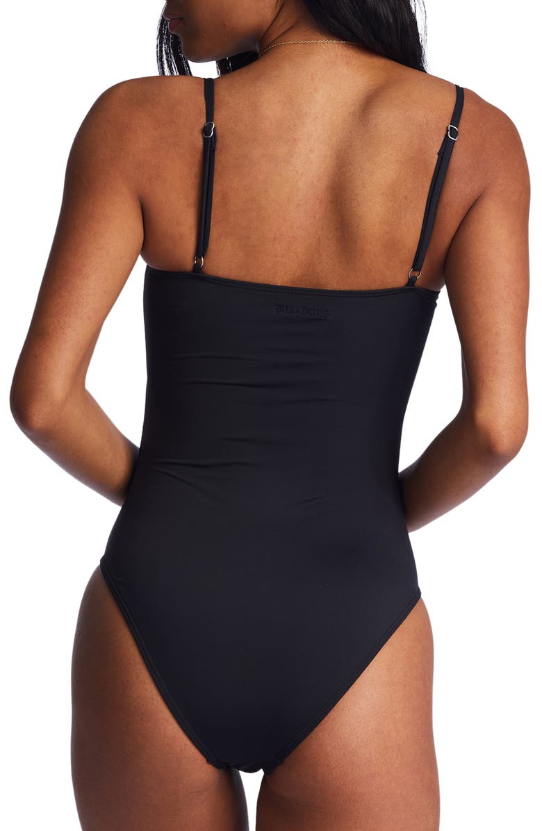 Billabong Sol Searcher Cutout One-Piece Swimsuit, Alternate, color, Black Pebble