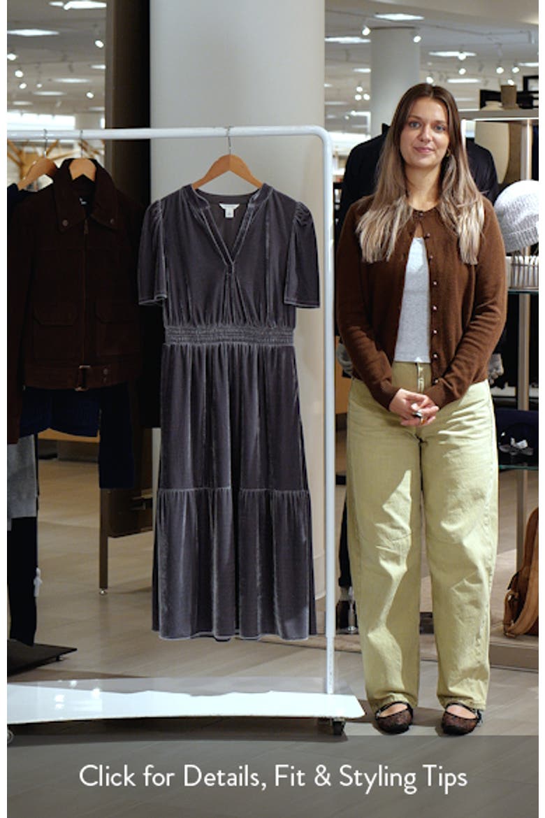 Short Sleeve Velour Midi Dress video