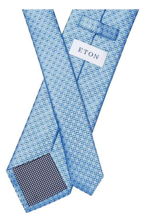 Eton Micropattern Silk Tie In Light Blue