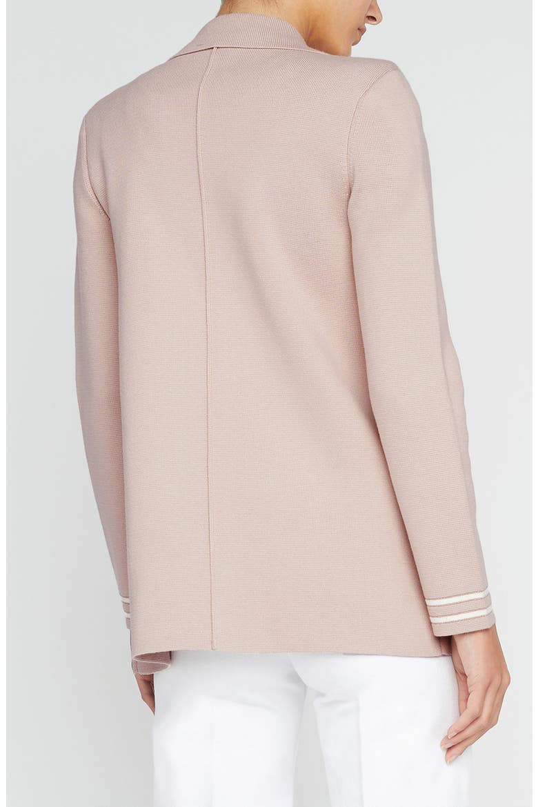 Eileen Metallic Stripe Tipped Sweater Blazer, Alternate, color, ASH ROSE W/ IVORY/ GOLD STRIPE