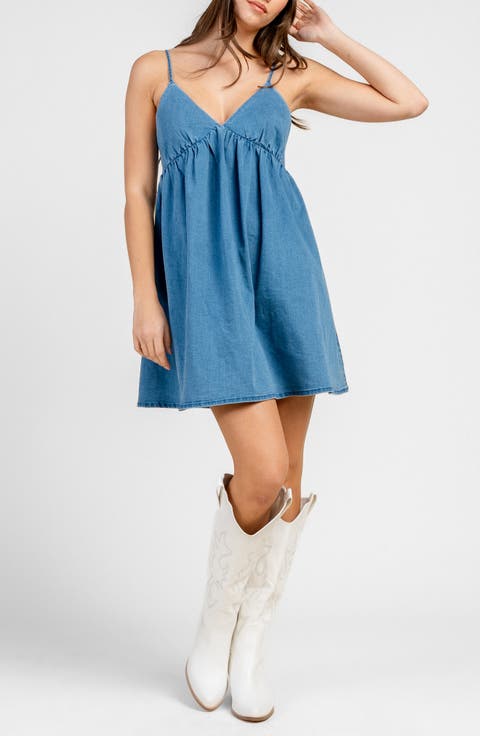 Denim Babydoll Minidress