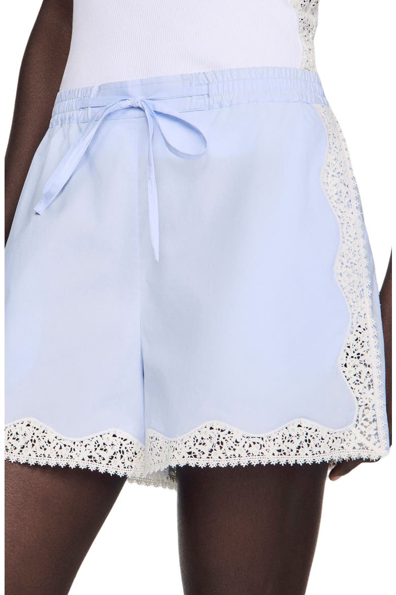 Lace detail shorts, Alternate, color, Sky blue