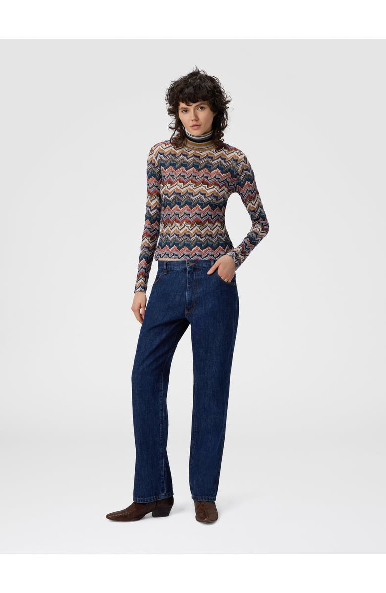 Missoni Slim Fit High-neck Sweater In Embroidered Lace, Alternate, color, Multicoloured