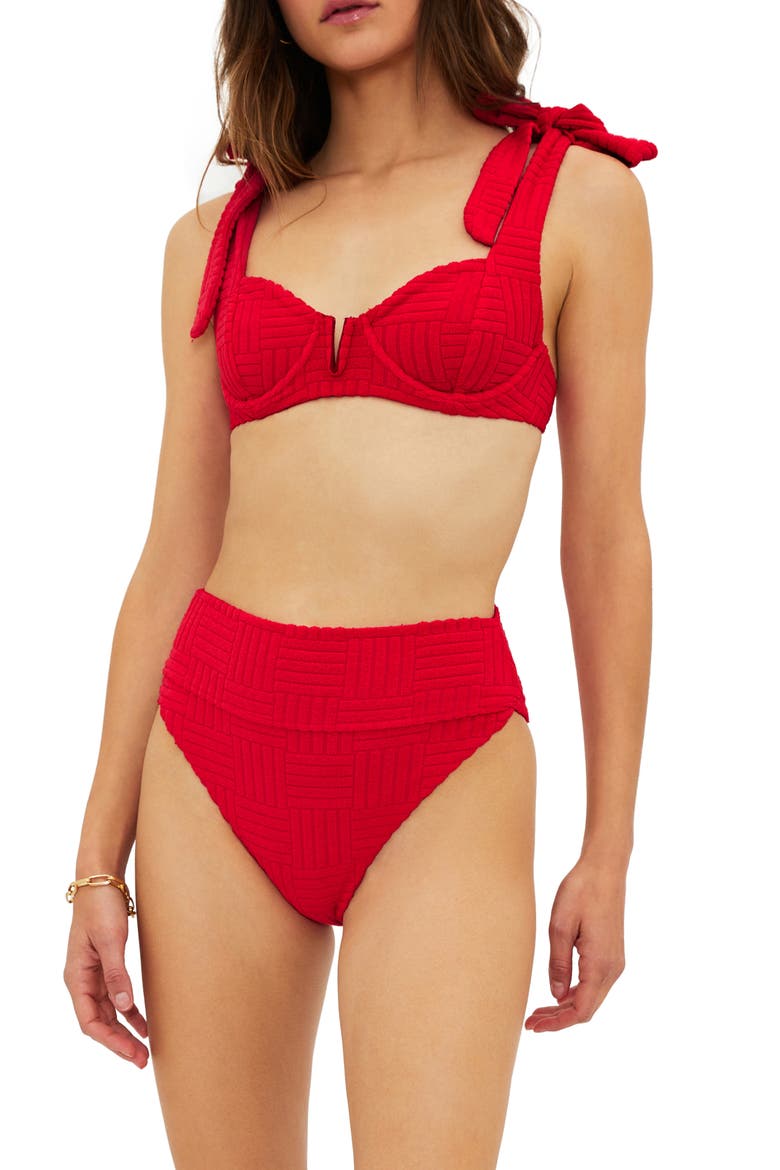 Blair Underwire Bikini Top, Main, color, RED TERRY