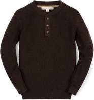 Hope & Henry Kids' Organic Sweater Henley with Elbow Patches
