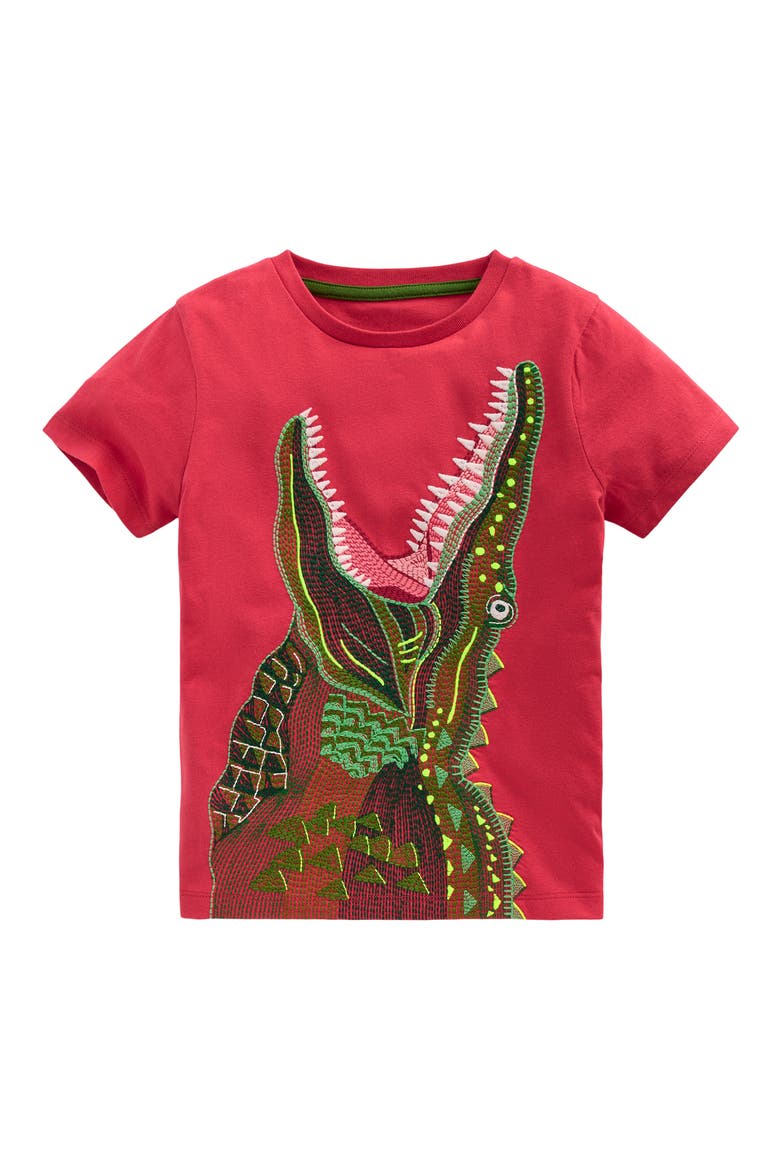 Kids' Crocodile Superstitch Cotton T-Shirt, Main, color, CAYENNE CROC