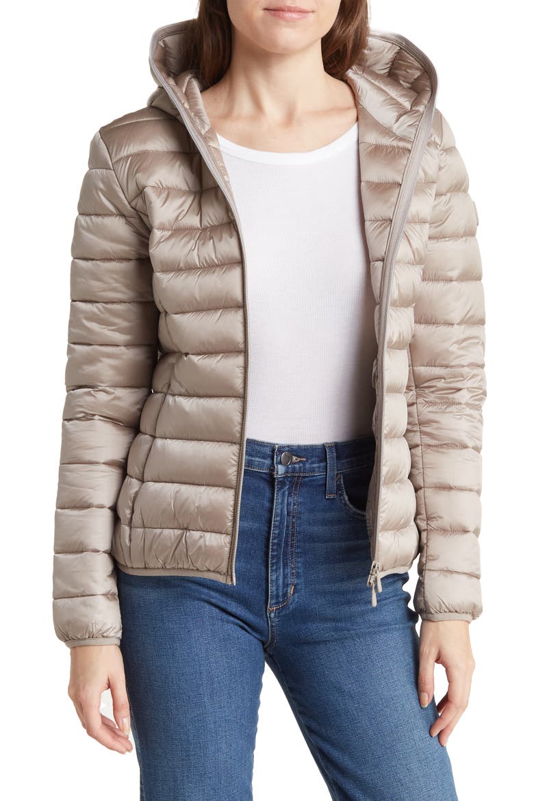Alexis Water Resistant Hooded Puffer Jacket, Main, color, PEARL GREY