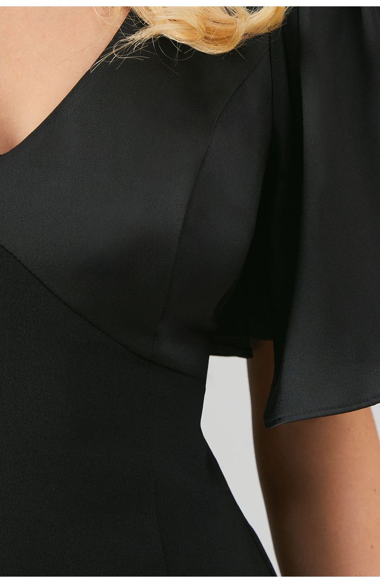 Coast Contrast Satin Bridesmaid Dress, Alternate, color, Black