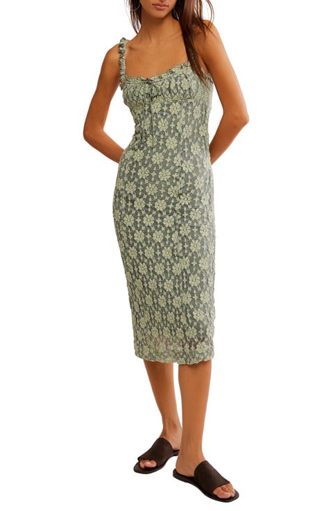 Lucinda Floral Lace Midi Dress