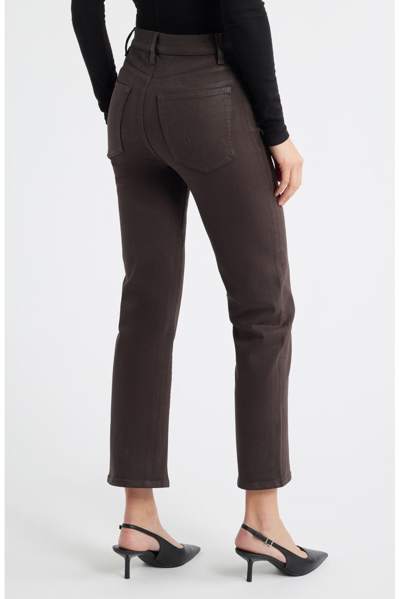 Le Sleek High Waist Ankle Straight Leg Jeans, Alternate, color, TRUFFLE COATED