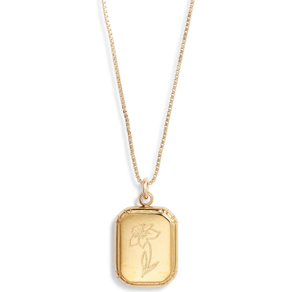 Set & Stones Audrey Birth Flower Pendant Necklace In Gold