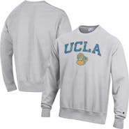 Champion Men's Champion Gray UCLA Bruins Distressed Arch Over Logo Reverse Weave Crew Neck Sweatshirt
