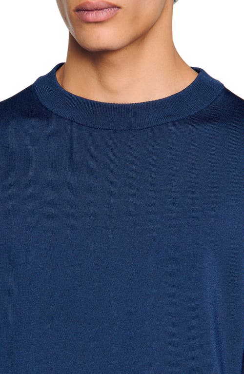 Sandro Fine Knit Sweater In Royal Blue