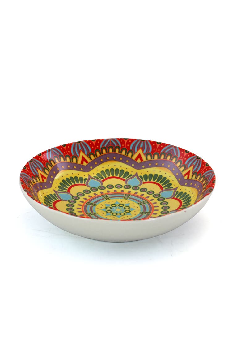 Zen  Mozaik 16 Piece Luxurious Stoneware Dinnerware with Complete Setting for 4, 16pc, Alternate, color, Red