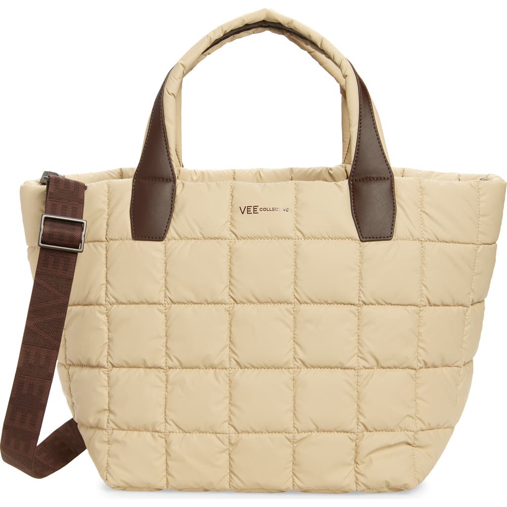 VeeCollective Medium Porter Quilted Tote in Faded Yellow  product