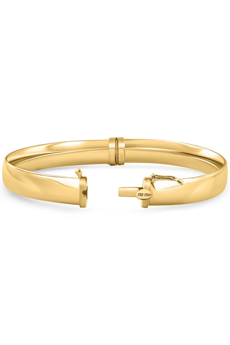8mm Polished Bangle Bracelet 18k Gold Over Silver, Alternate, color, 18k Yellow Gold