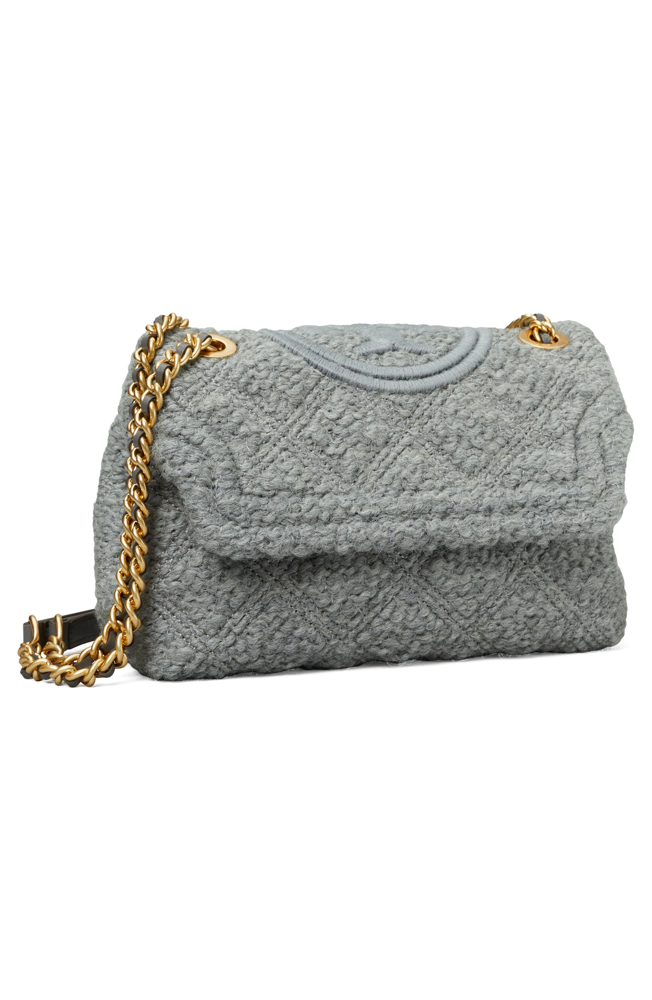 Tory Burch Small Fleming Convertible Wool Blend Bouclé Crossbody Bag, Alternate, color, 