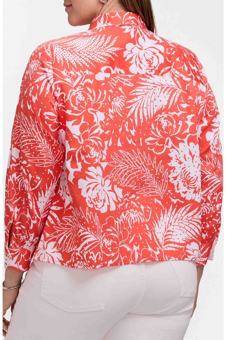 Jodie Floral Print Crop Shirt, Alternate, color, PEACHY ORANGE/ WHITE