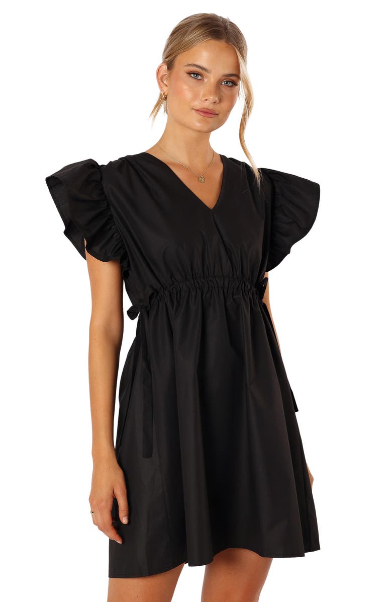 Petal & Pup Fiona Ruffle Sleeve Cotton Minidress, Alternate, color, 