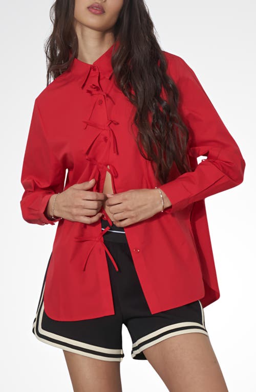 Find Me Now Genevieve Button-up Shirt In Red