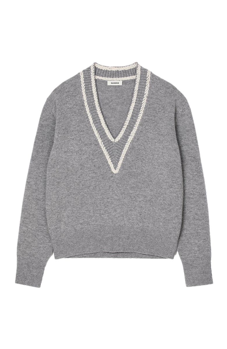 SANDRO Wool and cashmere sweater, Alternate, color, 