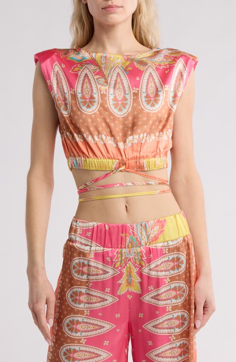 Paisley Sleeveless Cover-Up Top