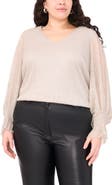 Vince Camuto Metallic V-Neck Top
