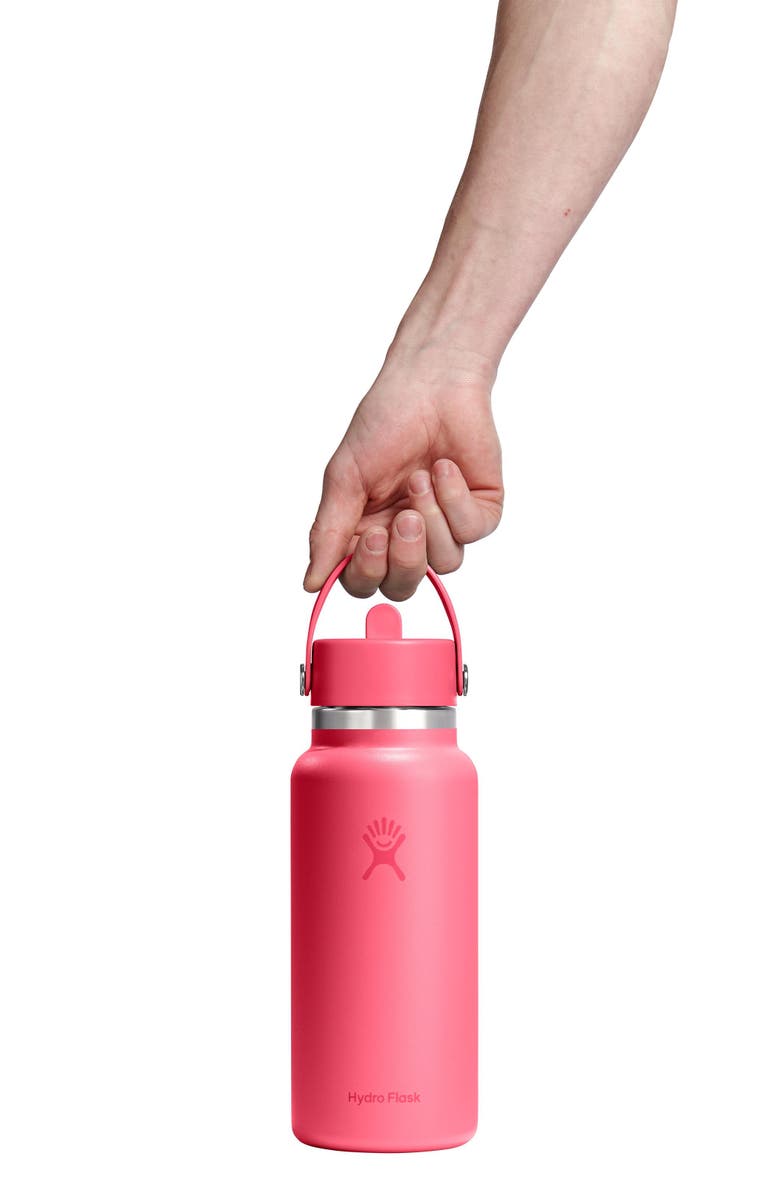 Hydro Flask 32-Ounce Wide Mouth Flex Straw Cap Water Bottle, Alternate, color, Popstar Pink