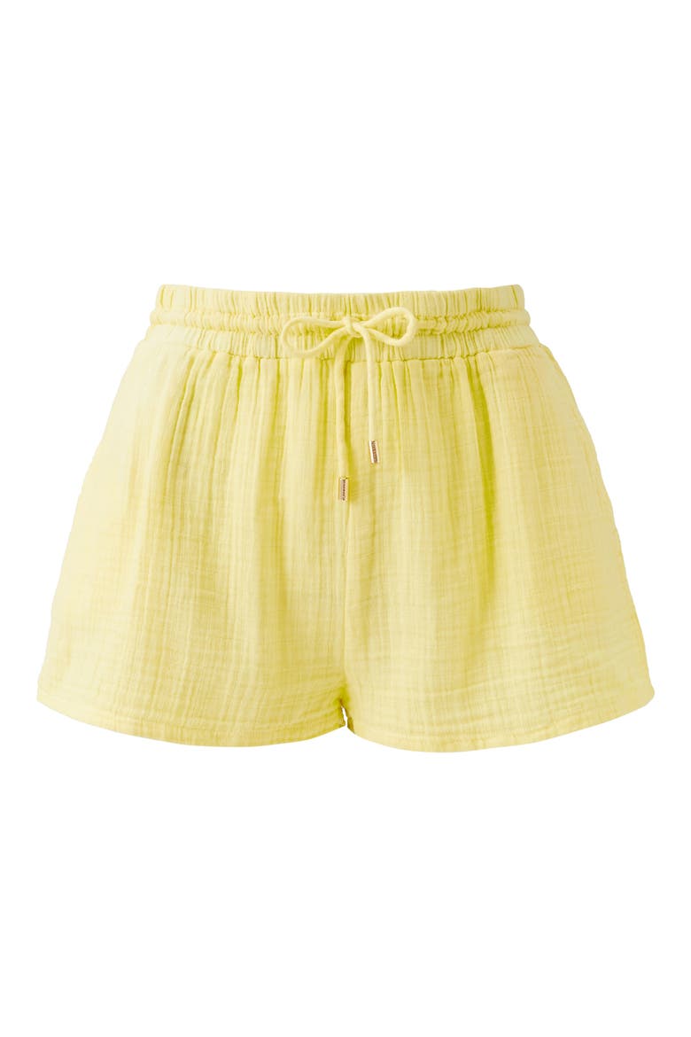 Abbie Cotton Gauze Cover-Up Shorts, Alternate, color, YELLOW