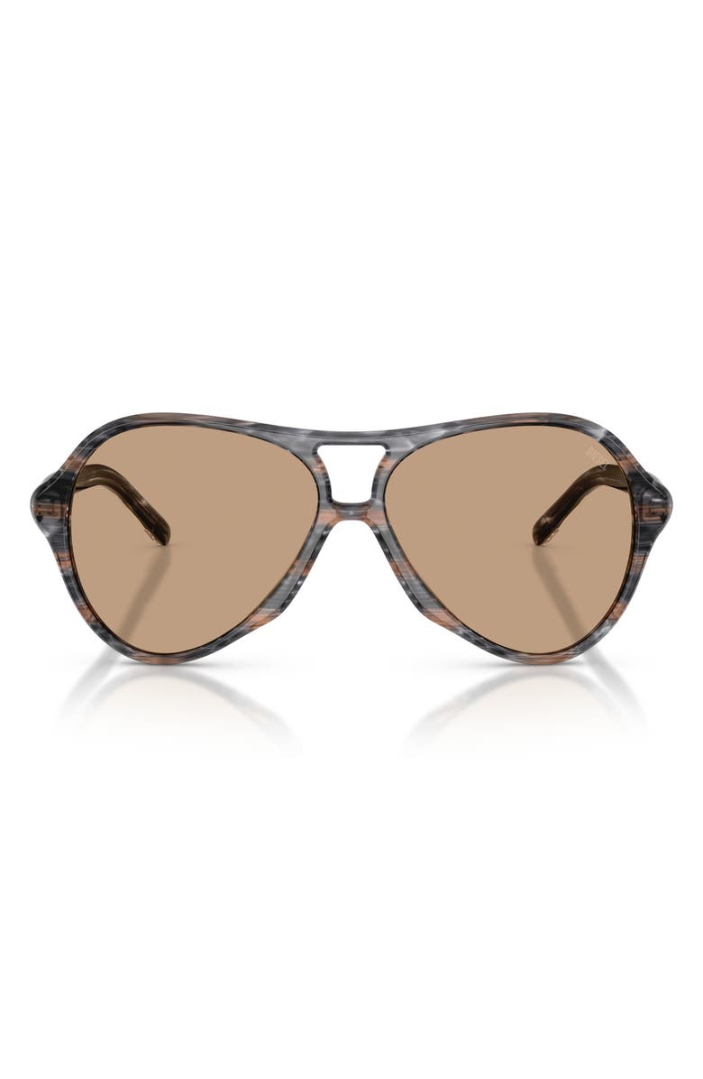 DIESEL<sup>®</sup> 57mm Pilot Sunglasses, Main, color, Striated Grey / Light Brown