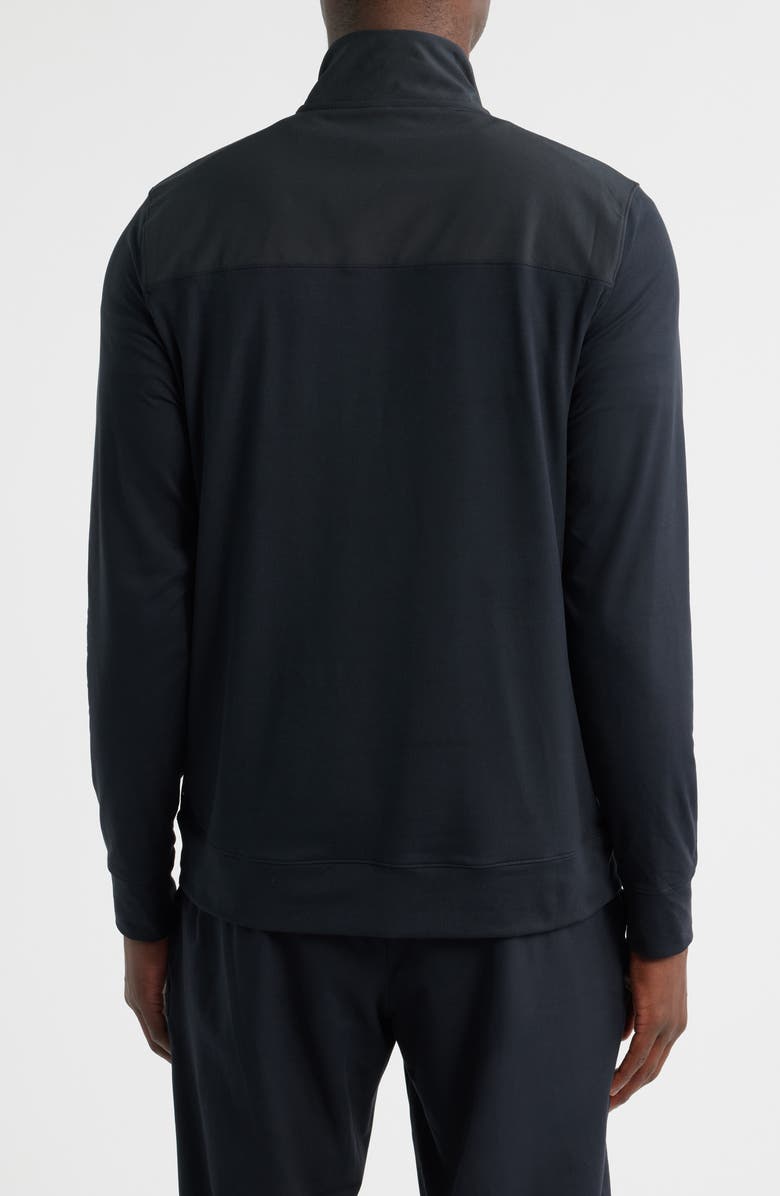 Zella Live In Hybrid Quarter Zip Pullover, Alternate, color, Black Caviar