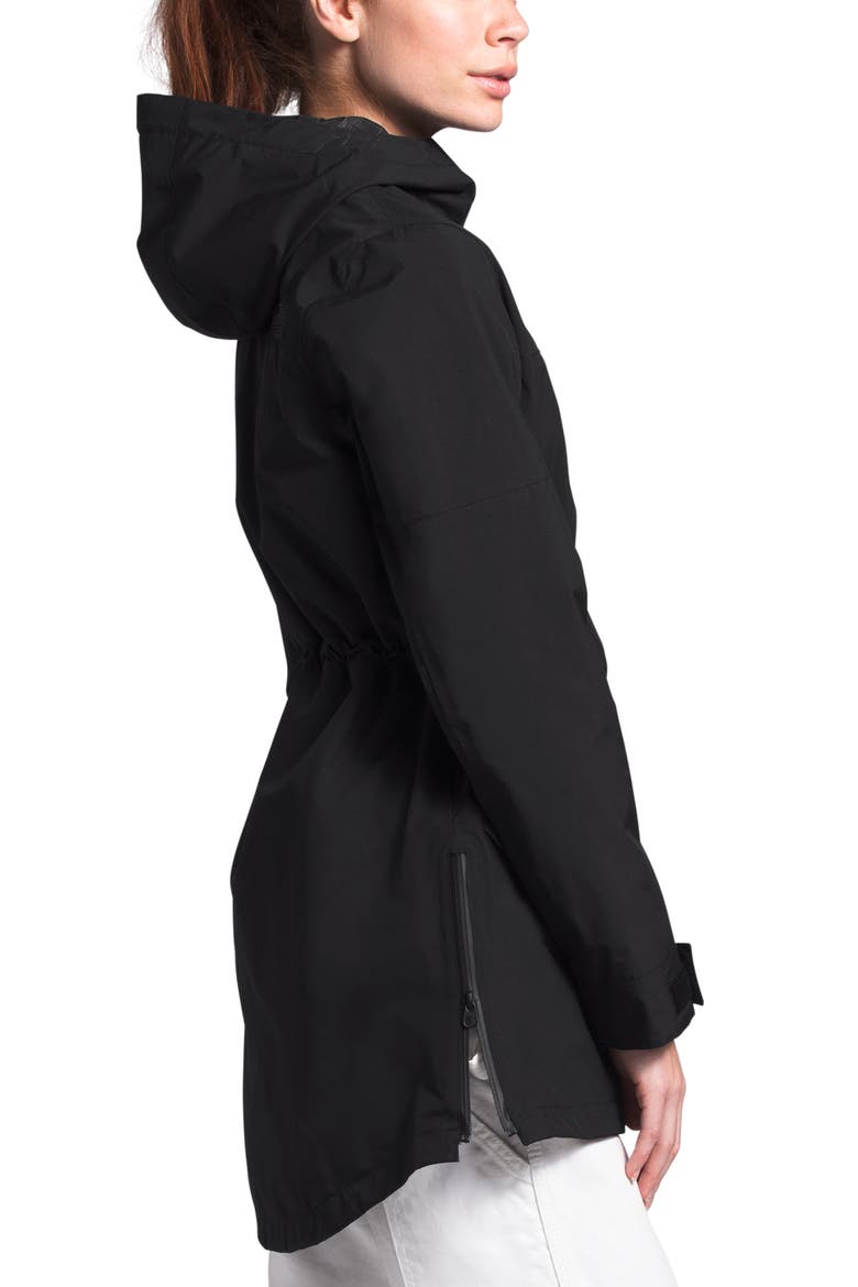 Metroview Trench Water Repellent & Windproof Rain Coat, Alternate, color, BLACK